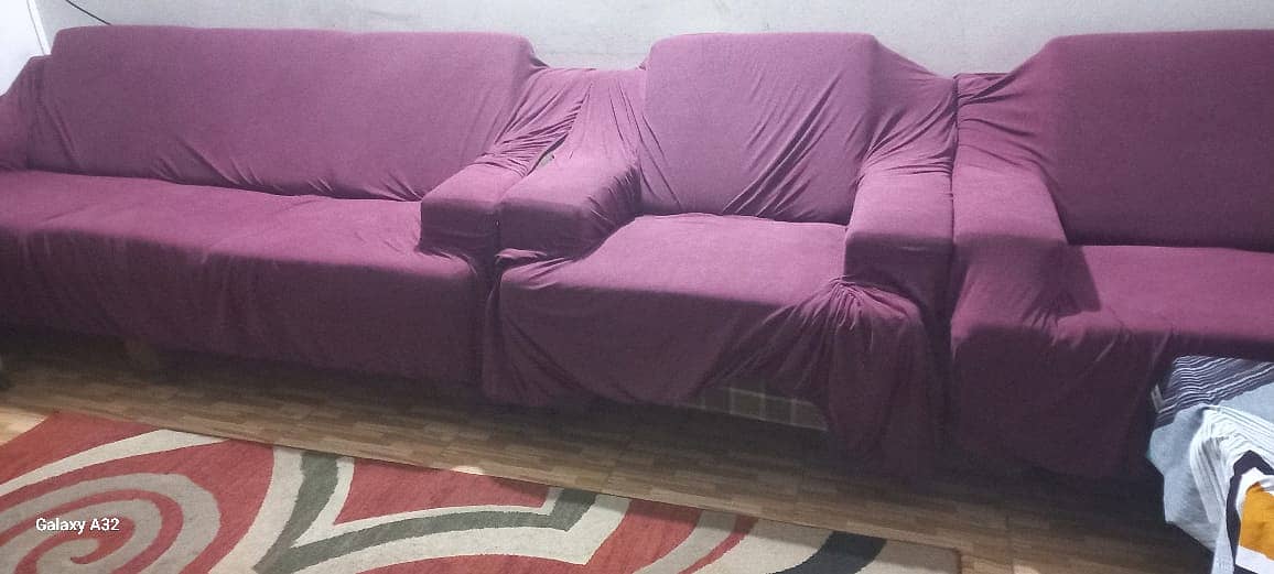 5 seatr sofa set with glass table ( sold) 4