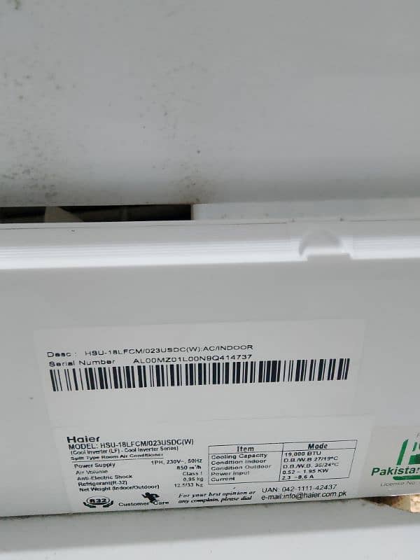 split ac 1.5 ton haier dc inveter 2