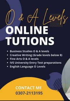 Online Tutions O & A levels