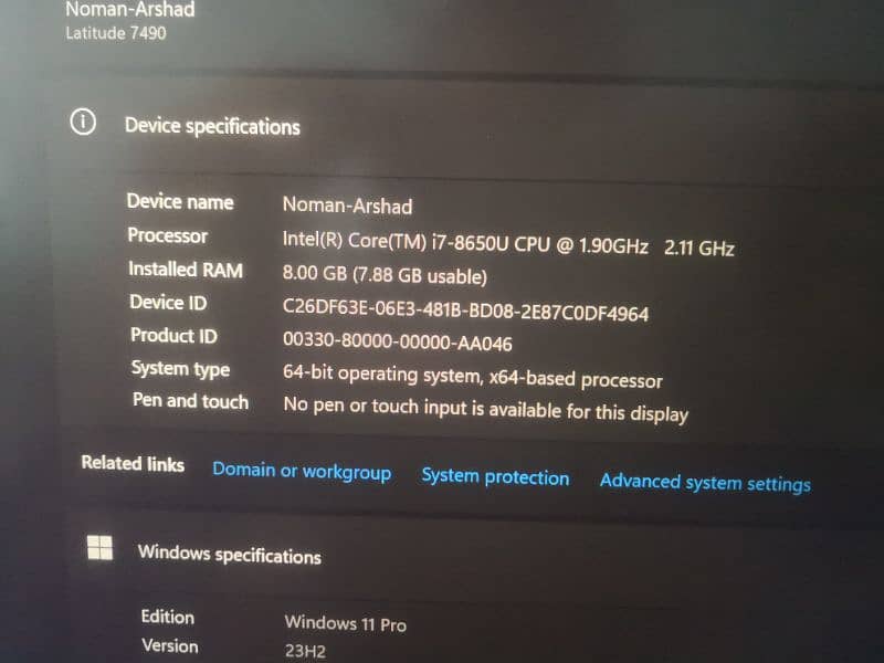 Dell Latitude 7490 For Sale 3.5 Battery Timing Only 120000 5