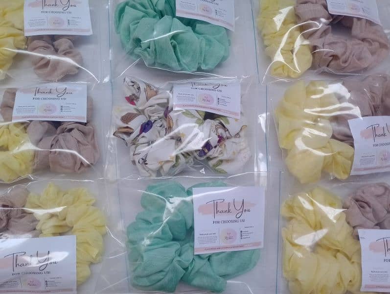 hand made Scrunchies high quality pack of 4 3