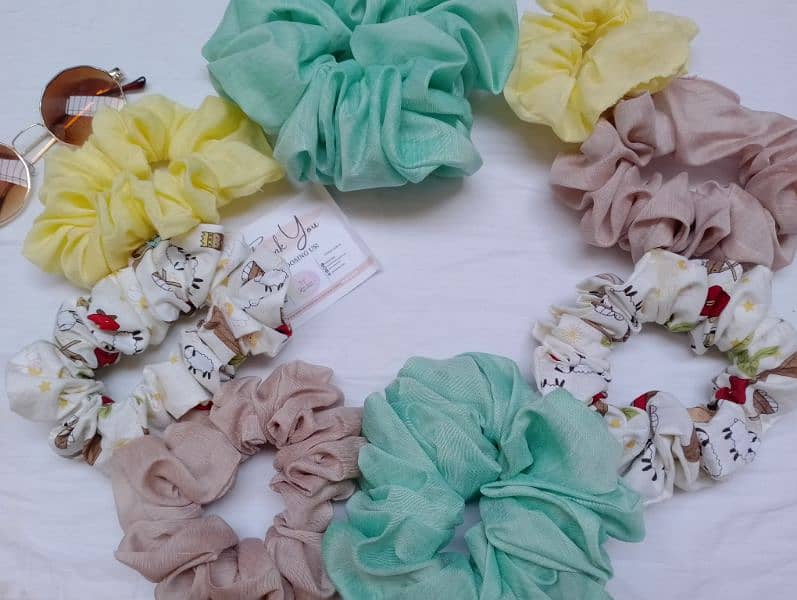 hand made Scrunchies high quality pack of 4 5