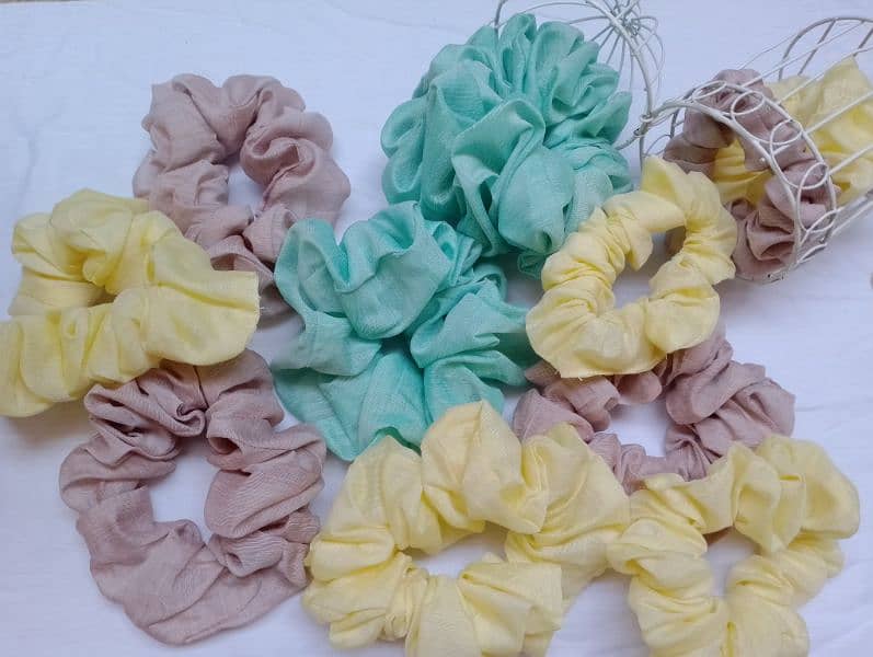 hand made Scrunchies high quality pack of 4 7