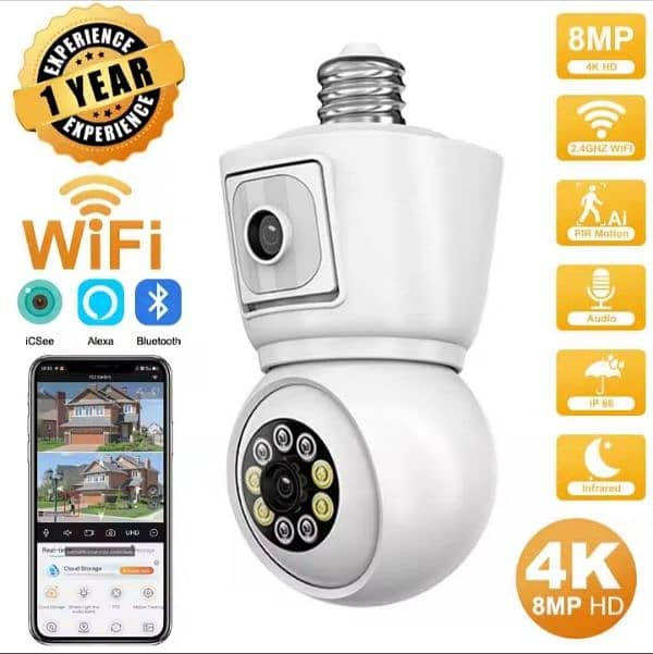 WiFi Dual lens Camera 4k 1080p 0