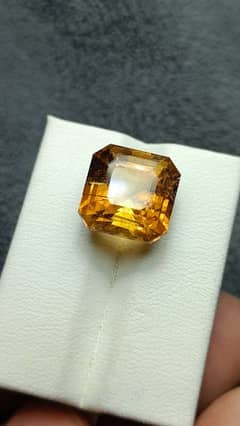 Natural Gold Citrine stone Original gemstone golden pukhraj square cut