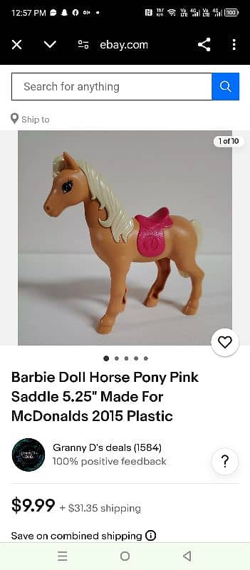 Barbie Doll Horse pony pink saddle 2