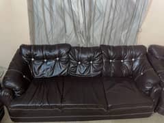 Sofa Set 7 Seater PU leather. Almost New. Sailing due to shifting