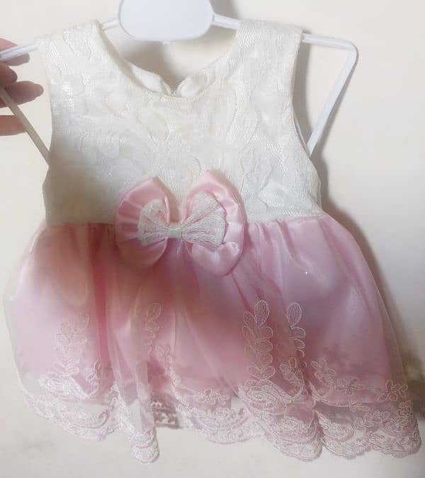 pink and white party frock 1