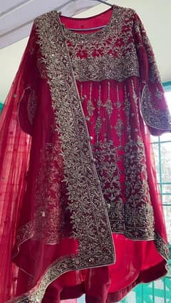 Bridal Lehnga- Pretty Wedding Dress- Lehnga, short frock with tail