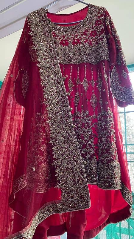 Bridal Lehnga- Pretty Wedding Dress- Lehnga, short frock with tail 0