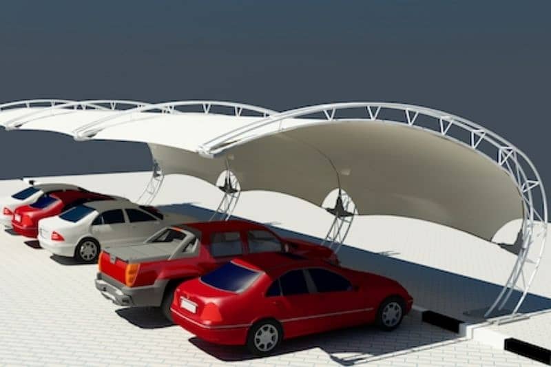 New Home Parking Shades In Pakidtan | Tensile Pvc fabric sheds 4