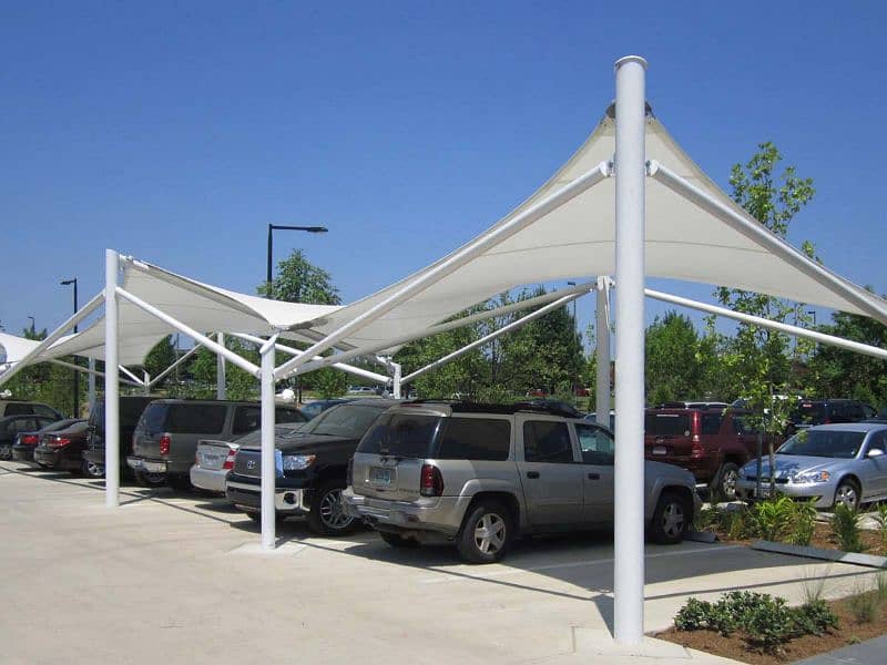 New Home Parking Shades In Pakidtan | Tensile Pvc fabric sheds 6