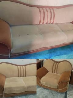 Huge solid wood structure and moltyfoam inside sofa set 3+2+1