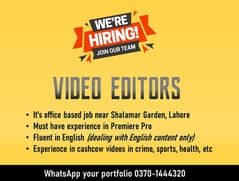 Required Video Editors (Cashcow)