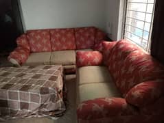 sofas with wooden table(price negotiable)