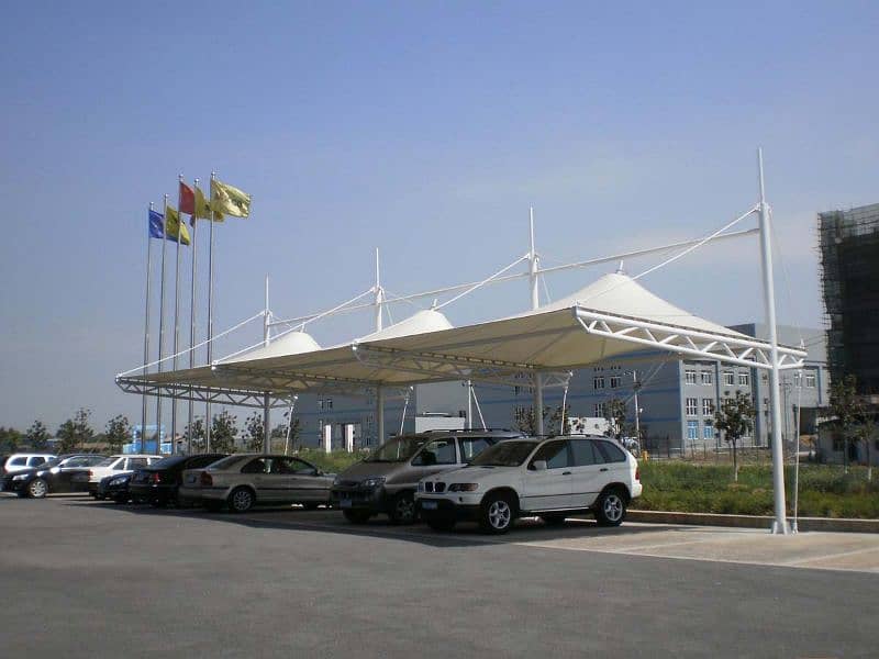 Car Parking Shade | Pvc tensile structure | Rolling shed | C - Channel 5