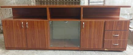 Console table / drawing room table with 5 cupboards and 3 open stand