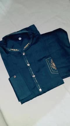 Men's stitched wash and wear Embroidered kurta shalwar