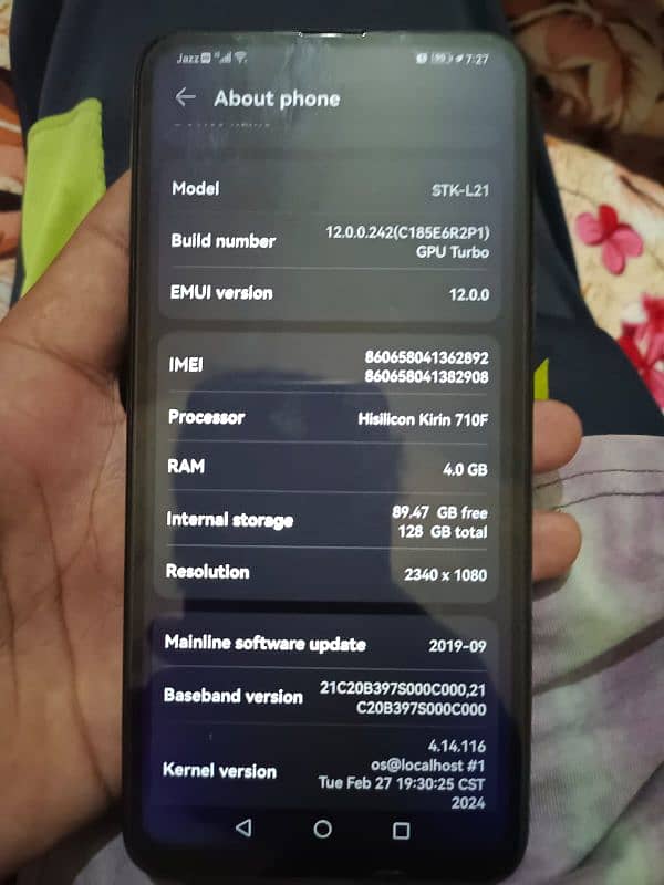 Huawei y9 prime 2019 sim 1 working ha 4gb 128gb 2