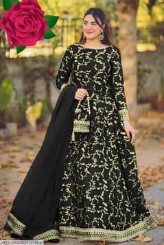 4 pcs women stiched shamoz silk maxi suit delivery all over Pakistan