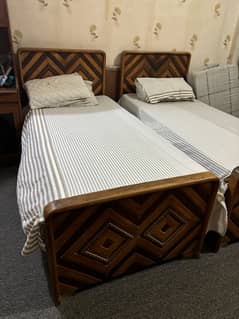 Single beds with mattress