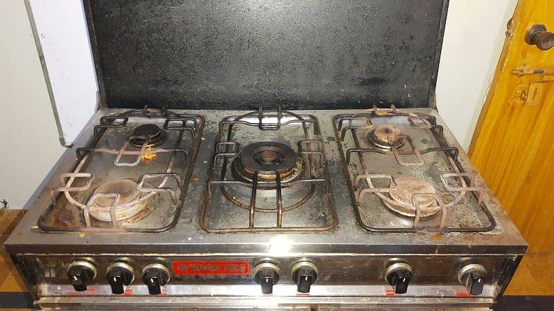 5 Burners Cooking Range With Working Oven & Hot Case 9