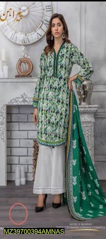 3 piece printed khaddar 0