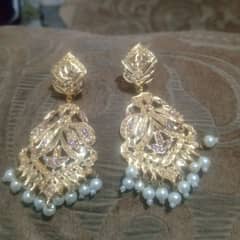 Gold plated and zircon style earrings and jewelry set for sale