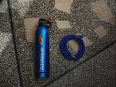 fancy fire extinguisher bottle with pipe blue