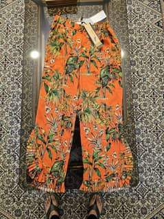 Turkish Brand orange floral trousers