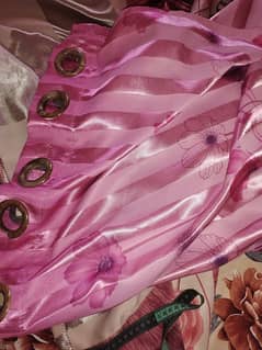 pink silk curtain