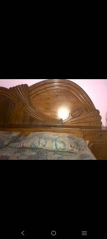 wooden Double Bed with mattress For Sale 7