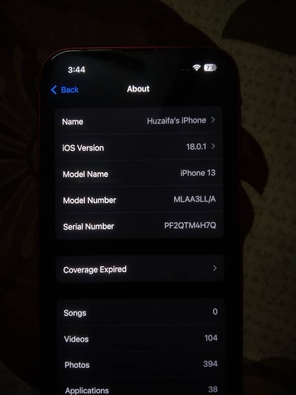 Apple iPhone 13 Non PTA Factory Unlock 128GB 4 Months Sim time 8