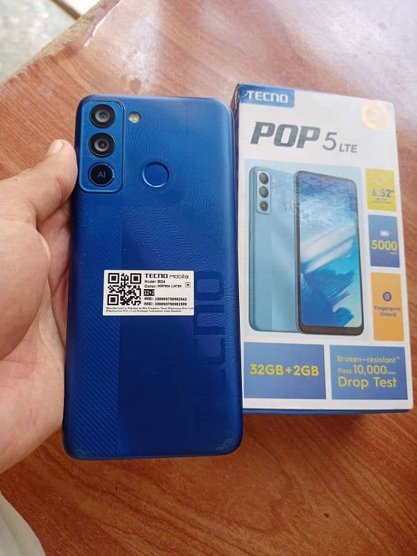 tecno pop 5 LTE with box 0