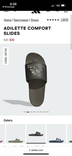 Adidas Adilette Comfort Slides