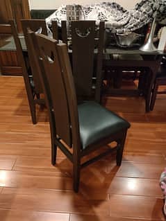 dining table/8 seater dining table/dining with 8 chairs/glass on top 2