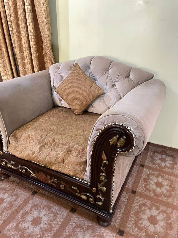 Chiniot Wood 7 Seater Sofa Set And 3 Tables Urgent Sale Cash Need 8