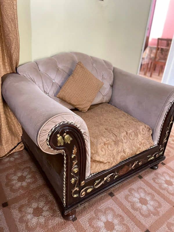 Chiniot Wood 7 Seater Sofa Set And 3 Tables Urgent Sale Cash Need 9