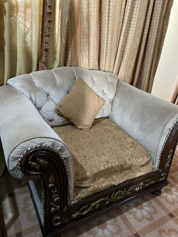 Chiniot Wood 7 Seater Sofa Set And 3 Tables Urgent Sale Cash Need 12