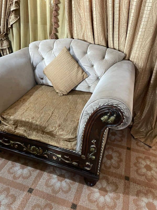 Chiniot Wood 7 Seater Sofa Set And 3 Tables Urgent Sale Cash Need 13