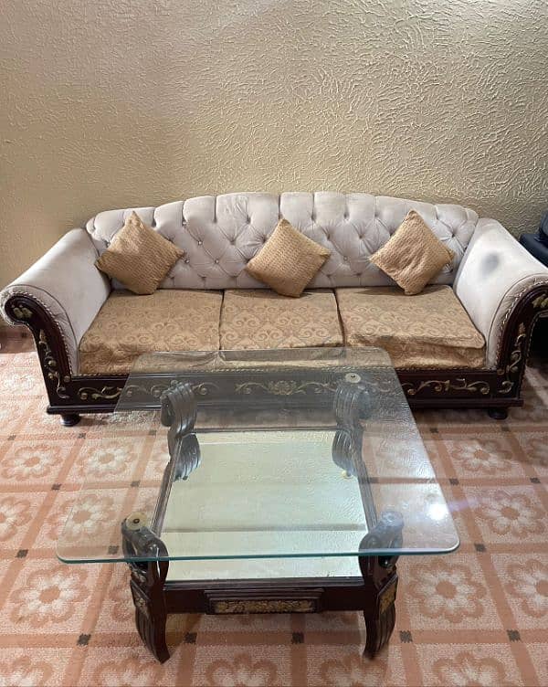 Chiniot Wood 7 Seater Sofa Set And 3 Tables Urgent Sale Cash Need 19