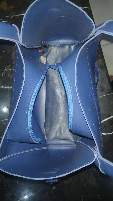 girls bags leather dark blue colour 3