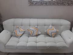 sofa set / 7 seater sofa set / wooden sofa set / white elegant sofa