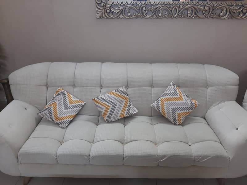 7 Seater White Sofa for Drawing Room 0