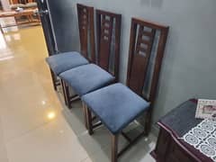 8 chairs sea blue royal wood