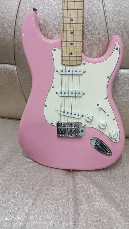 Austin Strat Style Electric Guitar Pink 3