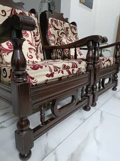 5 seater wooden vintage sofa set.