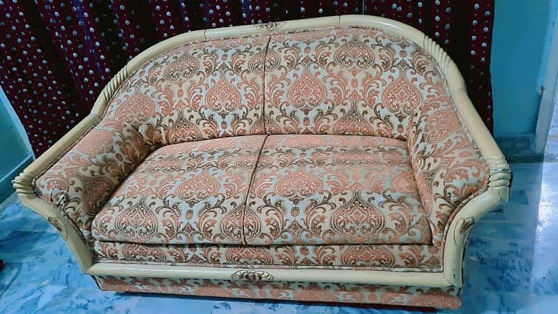 king size rod iron bed with excellent condition and 7 seater sofa set 3