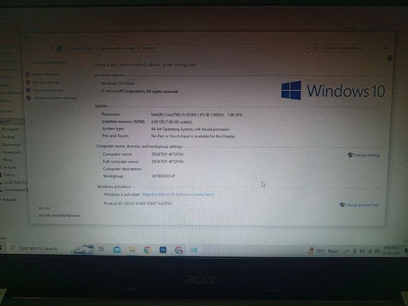 8th Gen Core I5 8 DDR4 128 SSD Acer Laptop 6