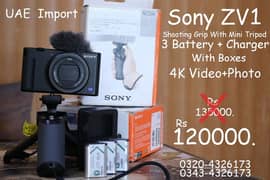 Sony Zv1 + shooting grip with mini tripod